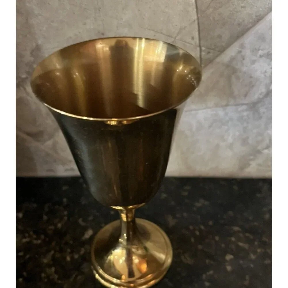 Gorham Giftware Vintage Gold Tone Stemmed Goblet L433